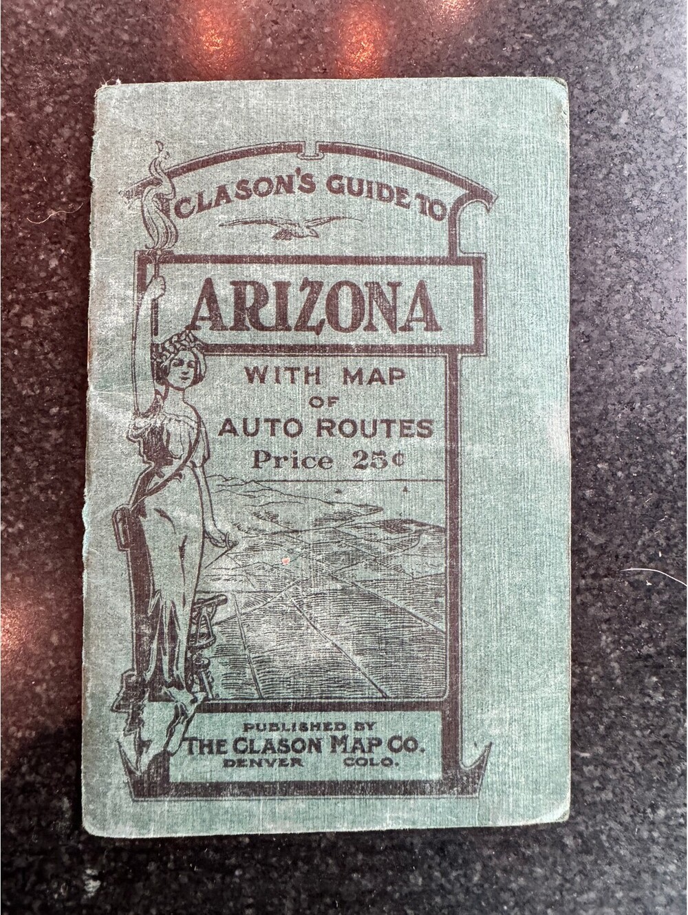 Antique 1916 Clason's Guide to Arizona Map of Auto Routes Pristine Map Condition